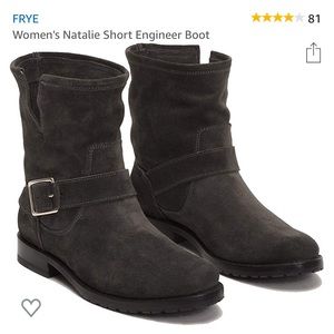 Frye Natalie Engineer Boot Gray Suede size 9